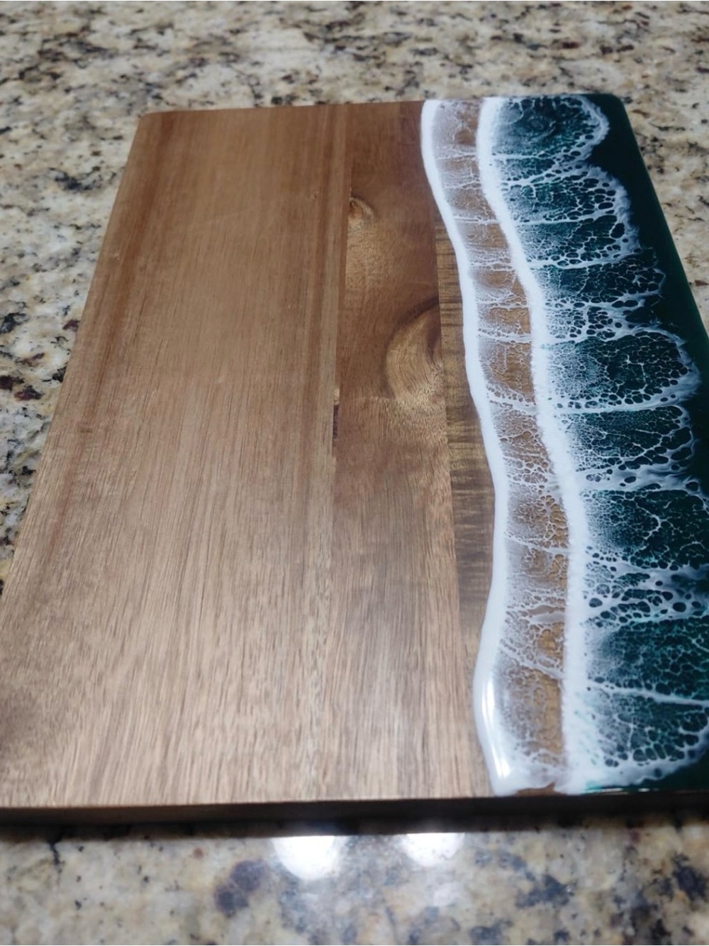 Acacia Wood Ocean Resin cutting board or Tray - Picture 2 of 3
